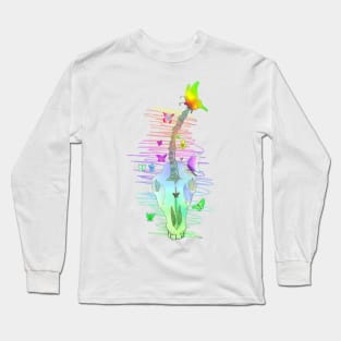 Rainbow Unicorn Skull Long Sleeve T-Shirt